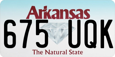 AR license plate 675UQK