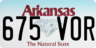 AR license plate 675VOR