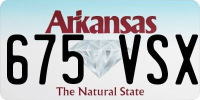 AR license plate 675VSX