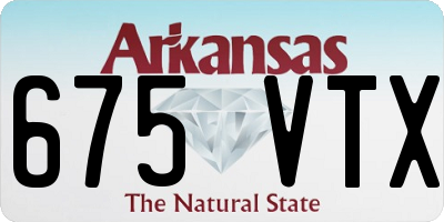 AR license plate 675VTX