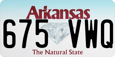 AR license plate 675VWQ
