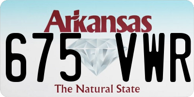 AR license plate 675VWR