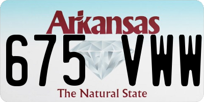 AR license plate 675VWW