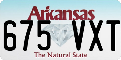AR license plate 675VXT