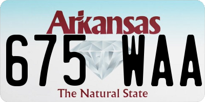 AR license plate 675WAA