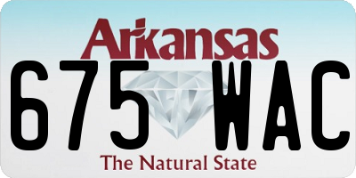 AR license plate 675WAC