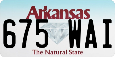 AR license plate 675WAI