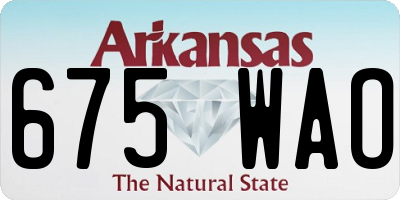 AR license plate 675WAO
