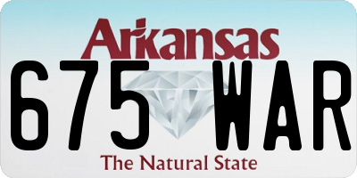 AR license plate 675WAR