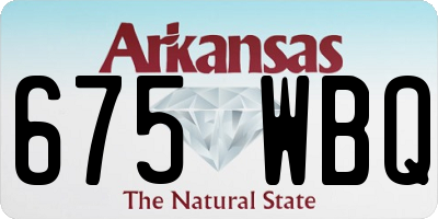 AR license plate 675WBQ