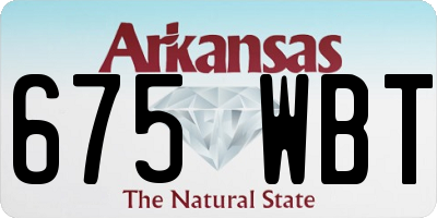 AR license plate 675WBT