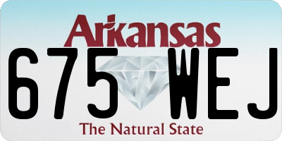 AR license plate 675WEJ