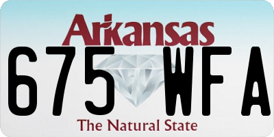 AR license plate 675WFA