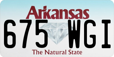 AR license plate 675WGI