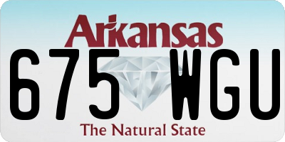 AR license plate 675WGU