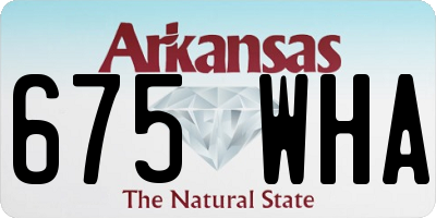 AR license plate 675WHA