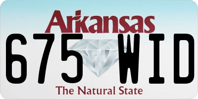 AR license plate 675WID