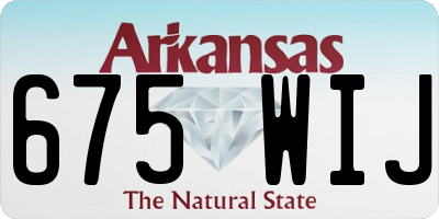 AR license plate 675WIJ