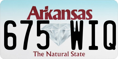 AR license plate 675WIQ