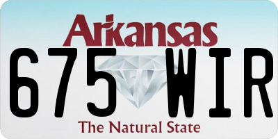 AR license plate 675WIR