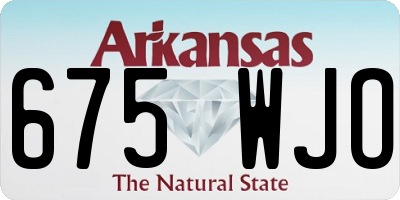 AR license plate 675WJO