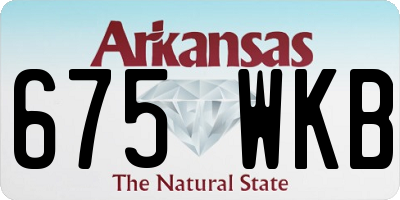 AR license plate 675WKB