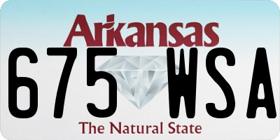 AR license plate 675WSA