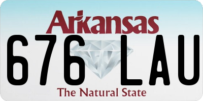 AR license plate 676LAU