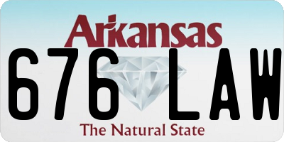 AR license plate 676LAW