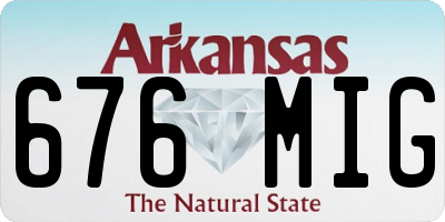AR license plate 676MIG