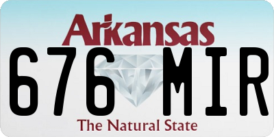 AR license plate 676MIR