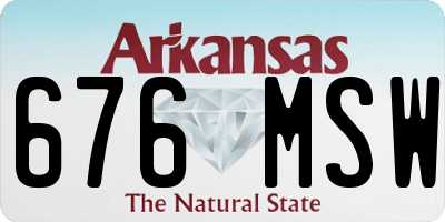 AR license plate 676MSW