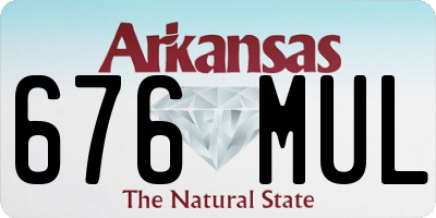 AR license plate 676MUL