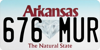 AR license plate 676MUR