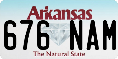AR license plate 676NAM
