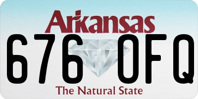 AR license plate 676OFQ