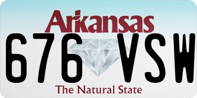 AR license plate 676VSW