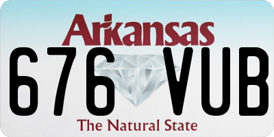 AR license plate 676VUB