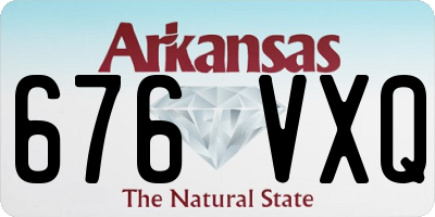 AR license plate 676VXQ