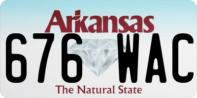 AR license plate 676WAC