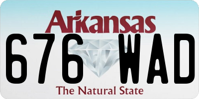 AR license plate 676WAD