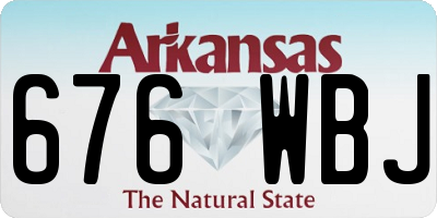 AR license plate 676WBJ