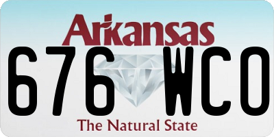 AR license plate 676WCO