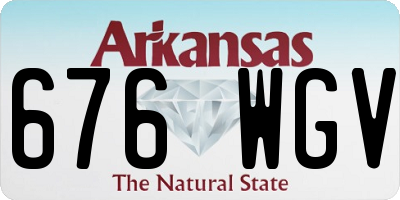 AR license plate 676WGV