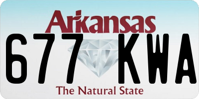 AR license plate 677KWA