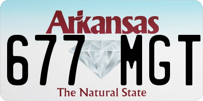 AR license plate 677MGT