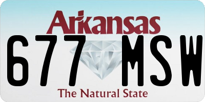 AR license plate 677MSW