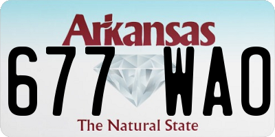 AR license plate 677WAO