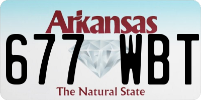 AR license plate 677WBT