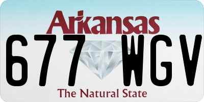 AR license plate 677WGV